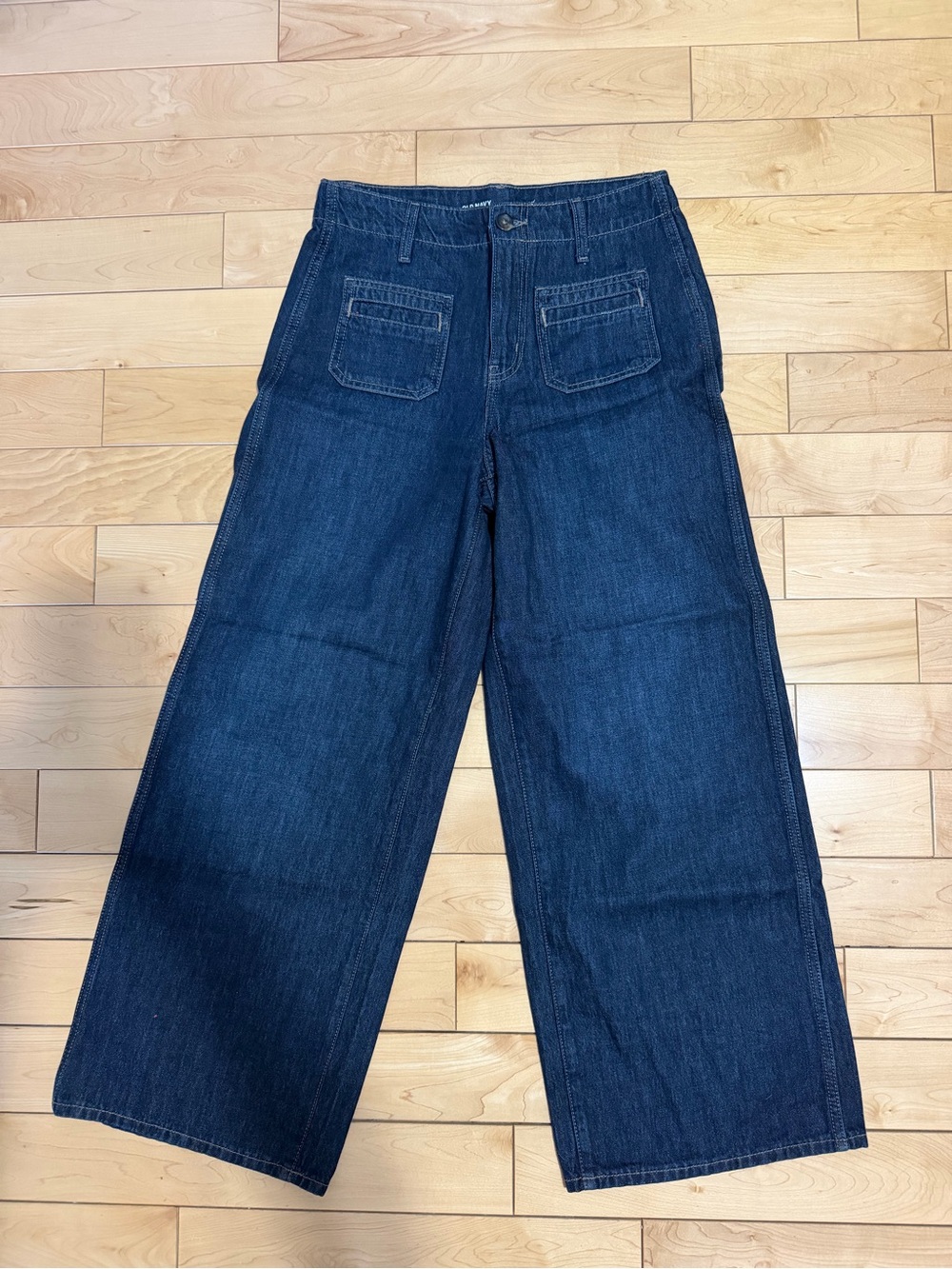 Old Navy Wide-Leg Dark Blue Denim Trousers